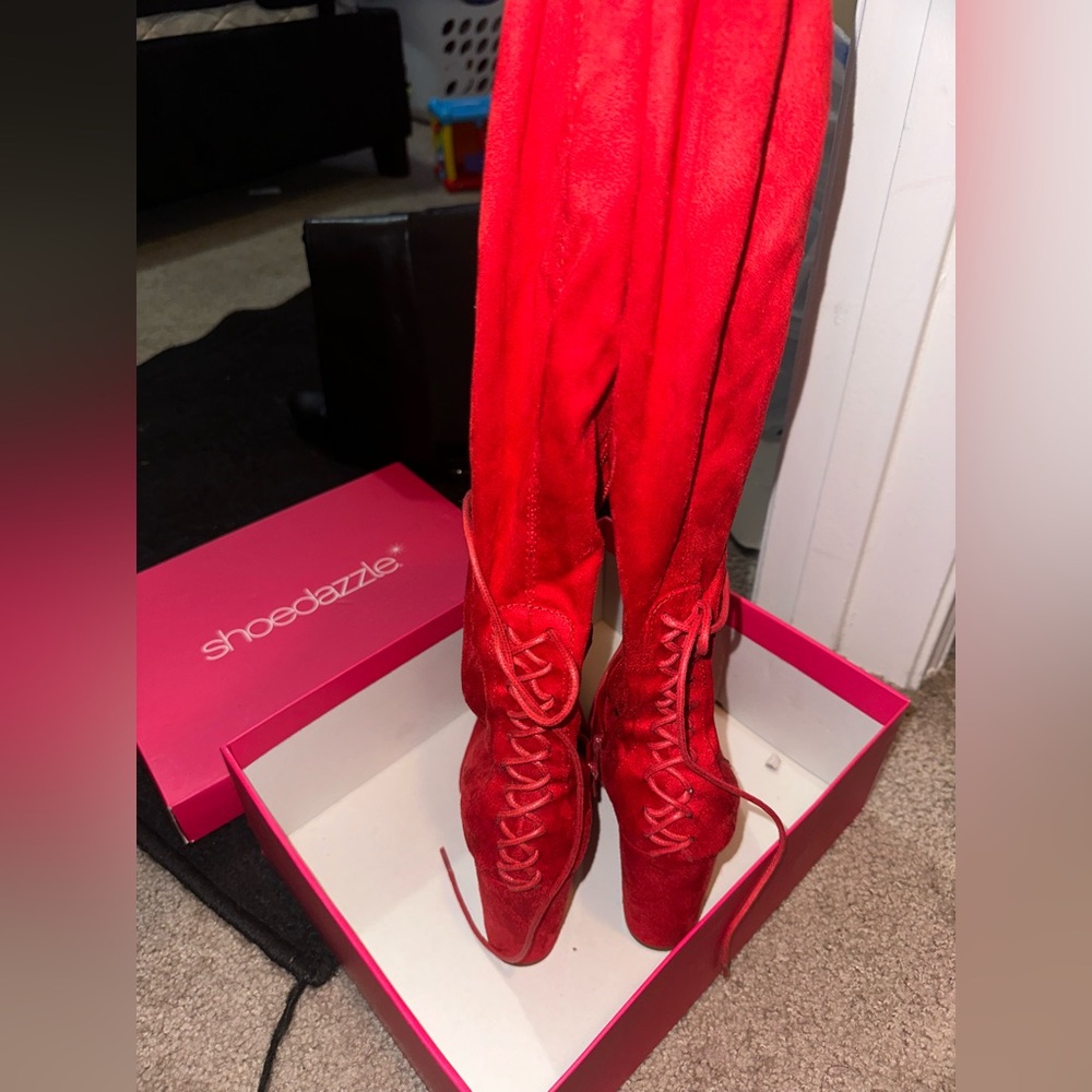Pointy Red Tow Boots